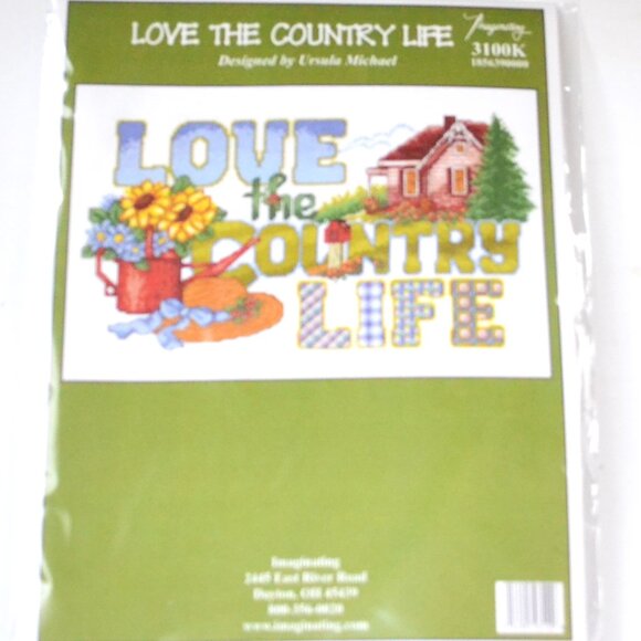 Imaginating Counted Cross Stitch Kit Love The Country Life With Frame Pieces - Picture 2 of 4